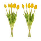 Tulip Bouquet – 10 Pieces – Mixed Colours – ‘Real Touch’ Artificial Tulips – 42 Cm (White/Green)