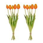 Tulip Bouquet – 10 Pieces – Mixed Colours – ‘Real Touch’ Artificial Tulips – 42 Cm (White/Green)