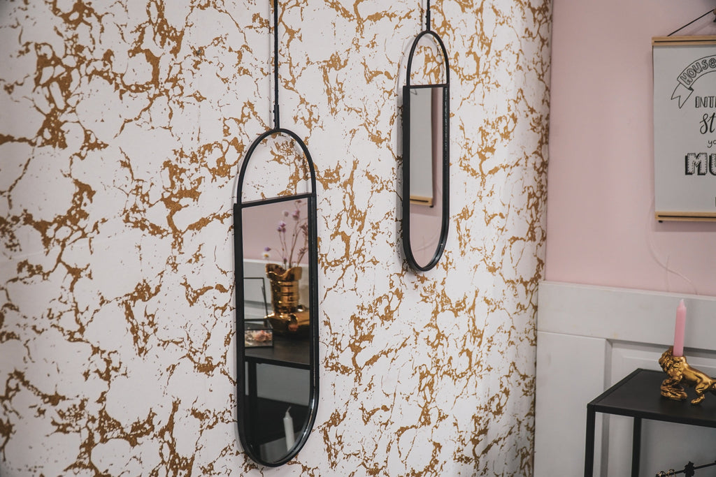 Spiegelset van 2 – Wandspiegels met Metaal & Touw