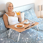 Opklapbare Multifunctionele Bijzettafel – Hout & Metaal