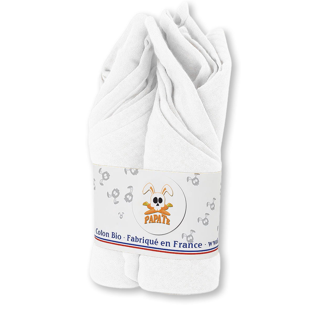 Organisch Katoenen Slabbertjes – Wit (2 stuks)